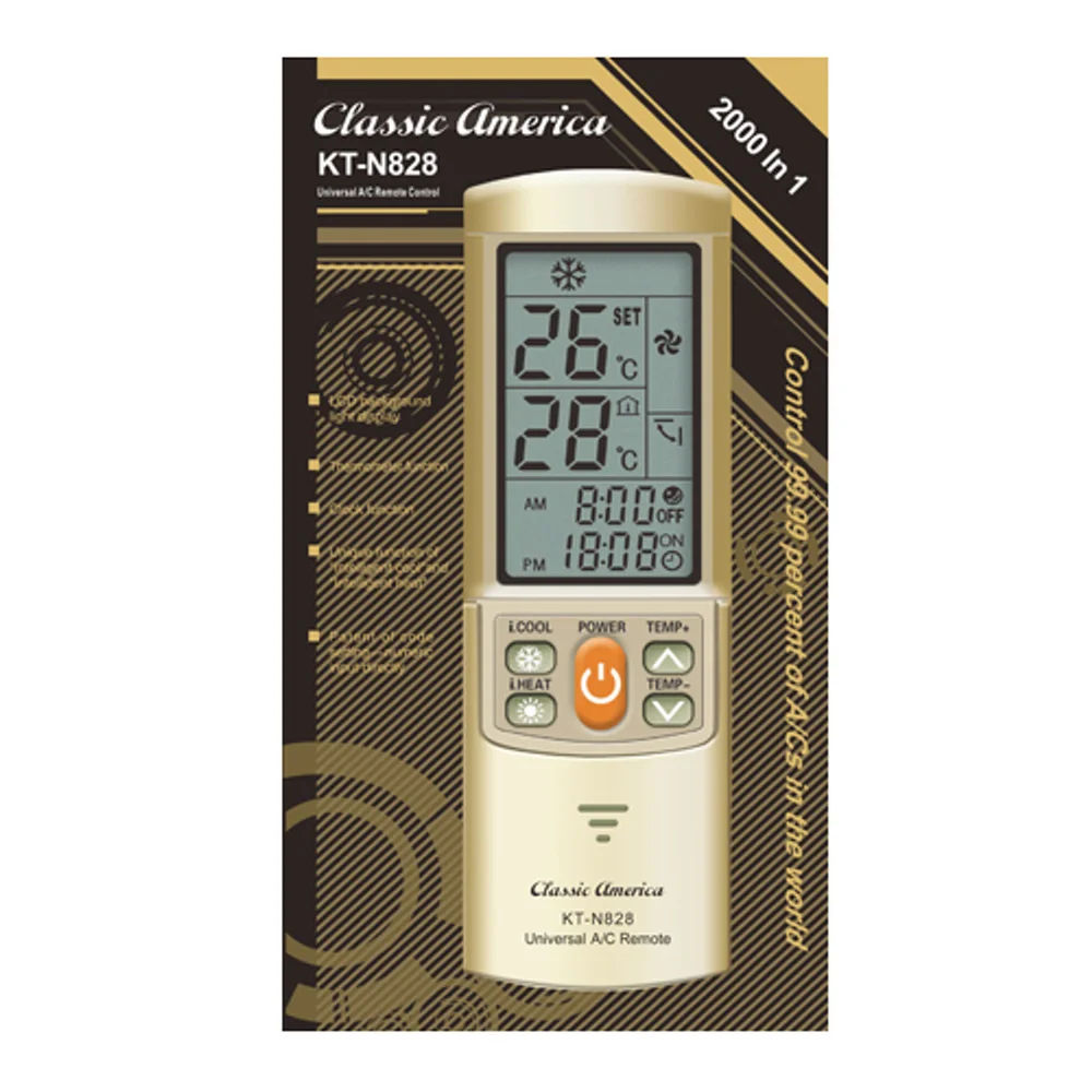 KT-828 Gold Universal Mini Split AC Remote