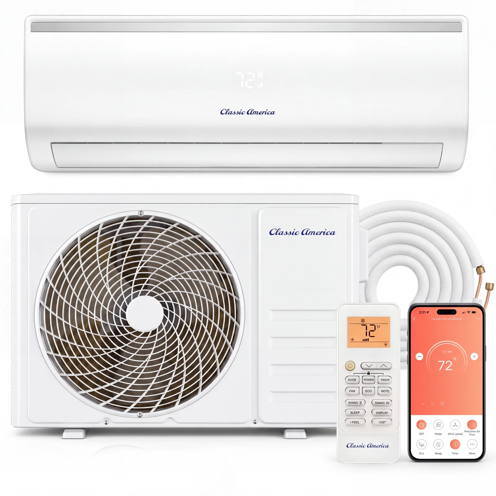 Classic America mini split indoor and outdoor unit