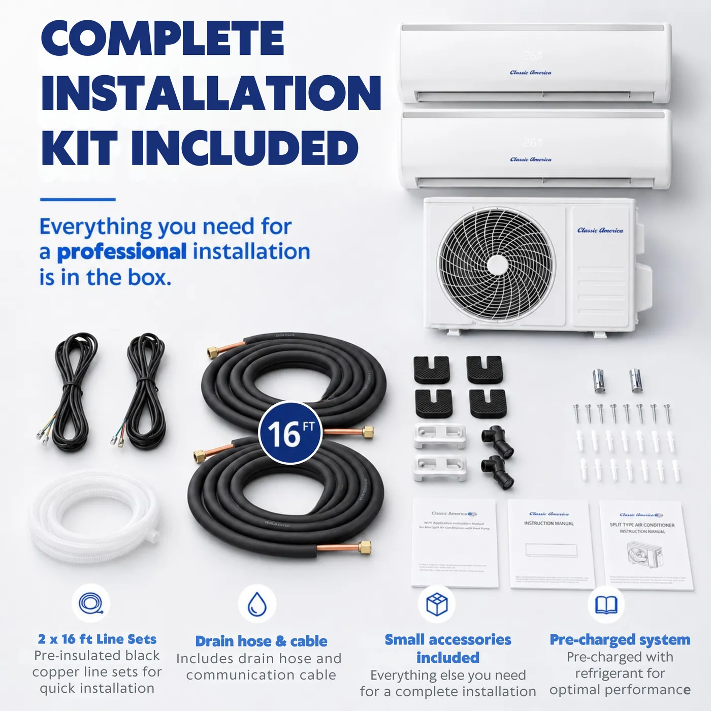 Installation kit included in the box