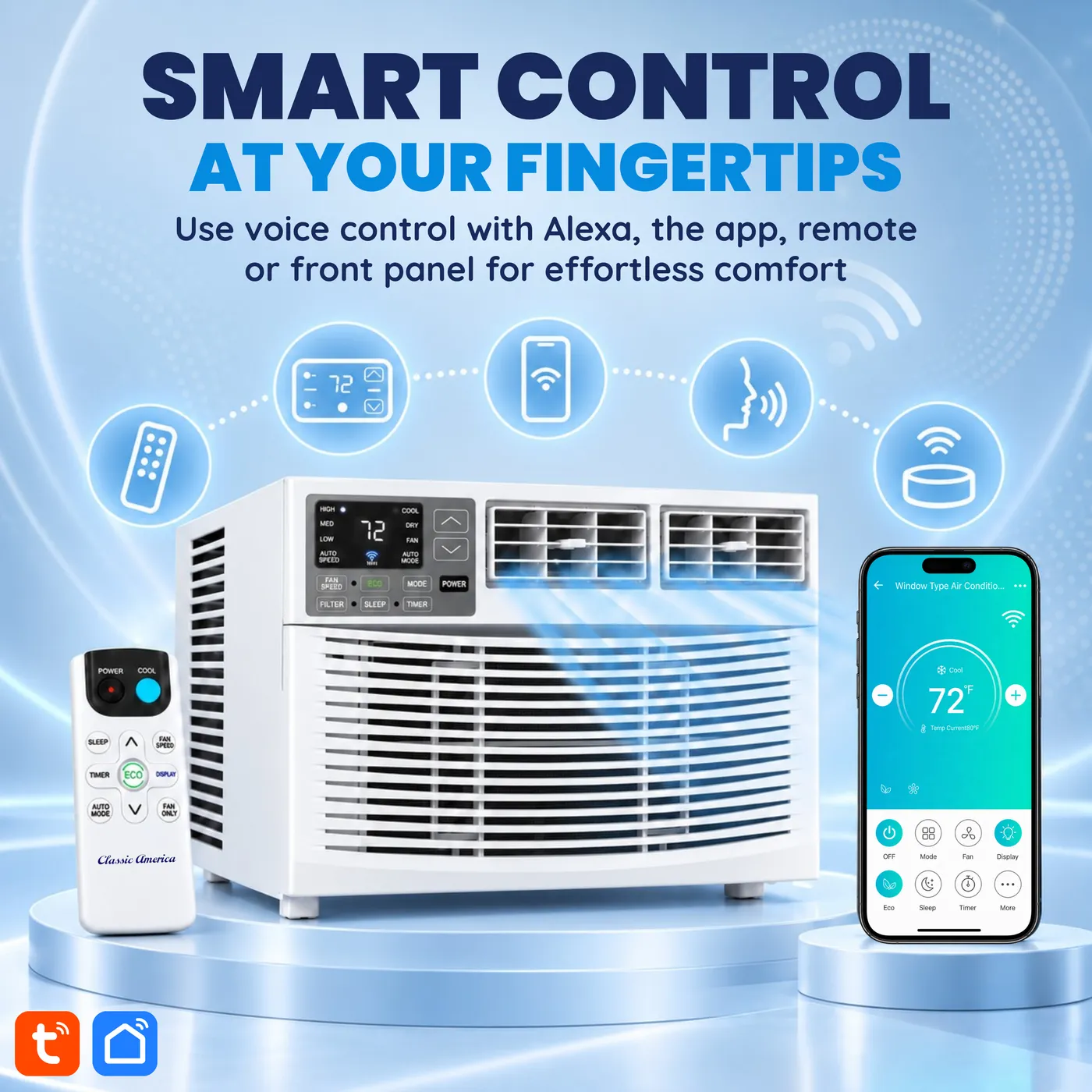 Window air conditioner with a control callout